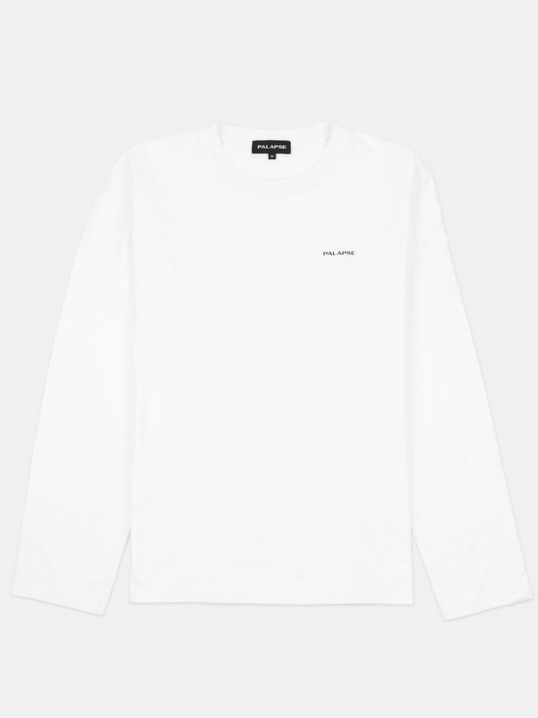 Hvid Langærmet Palapse Herre T-Shirt i Regular Fit S Palapse
