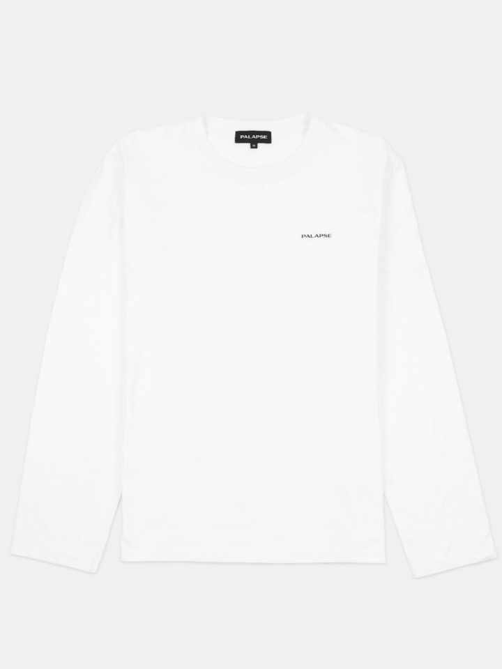 Hvid Langærmet Palapse Herre T-Shirt i Regular Fit S Palapse