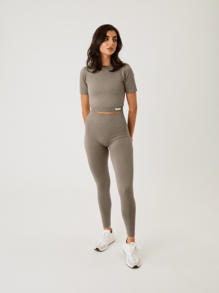 Khaki Björn Borg High Waist Tights S/M Björn Borg