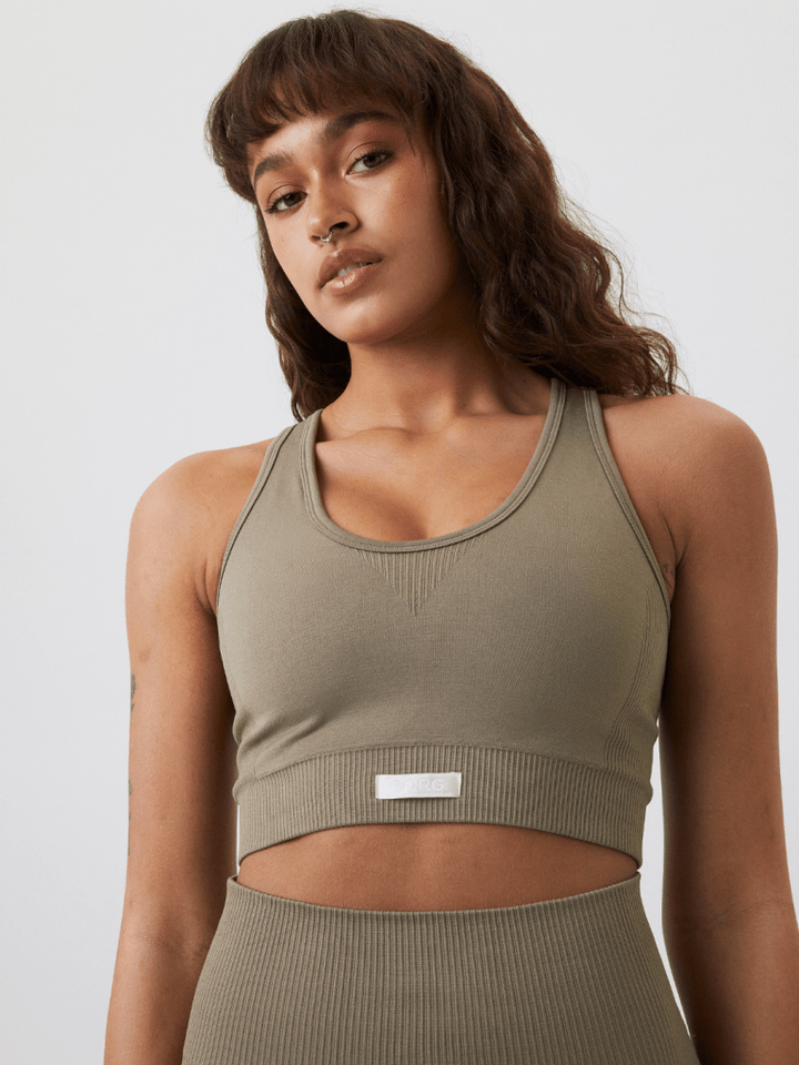 Khaki Björn Borg Performance Sport Top S/M Björn Borg