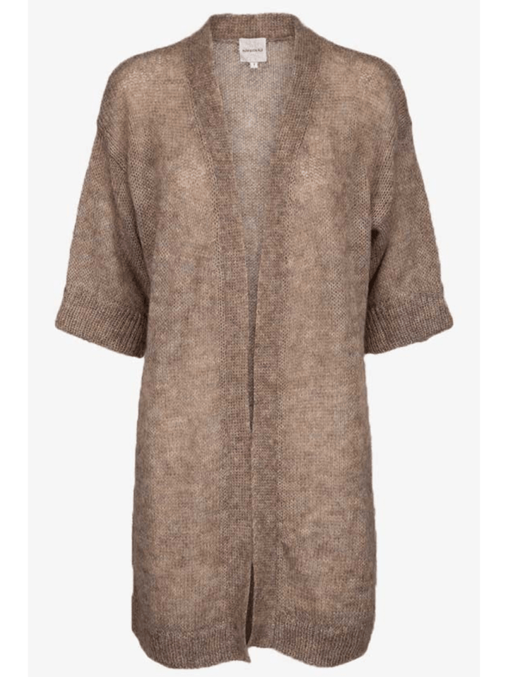Lang Brun Månestråle Cardigan i Mohair 1 Månestråle