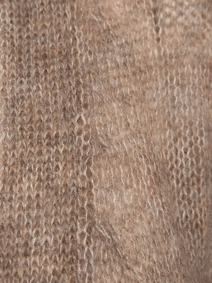 Lang Brun Månestråle Cardigan i Mohair 1 Månestråle