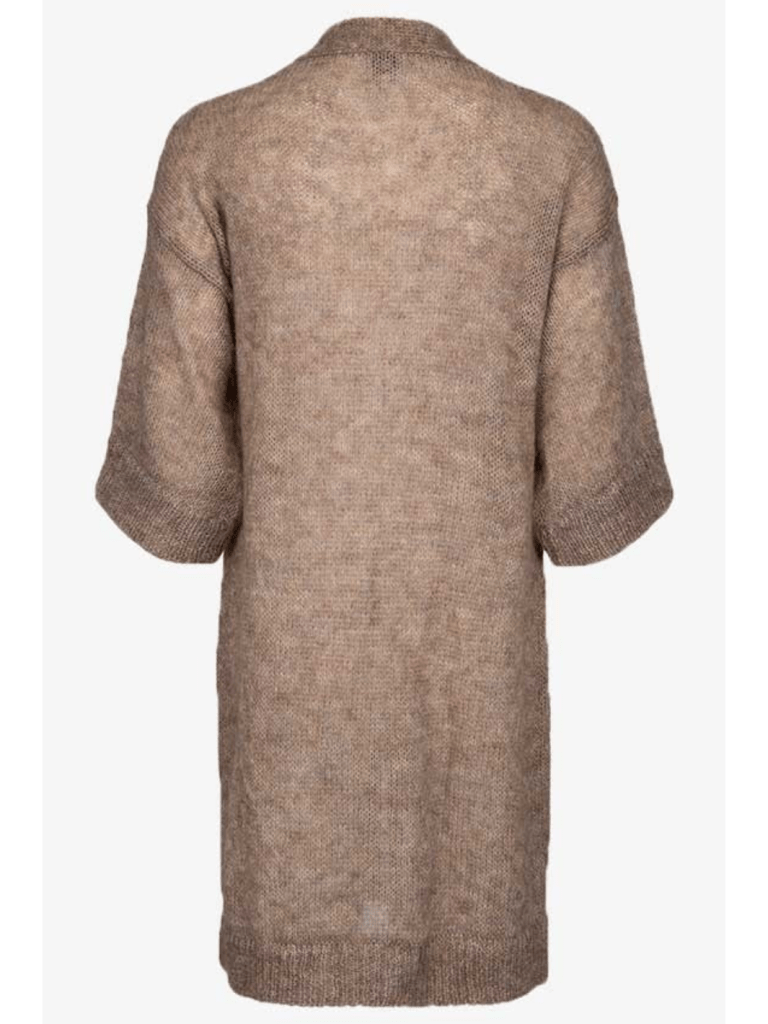 Lang Brun Månestråle Cardigan i Mohair 1 Månestråle