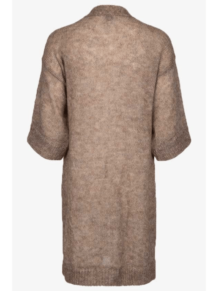 Lang Brun Månestråle Cardigan i Mohair 1 Månestråle