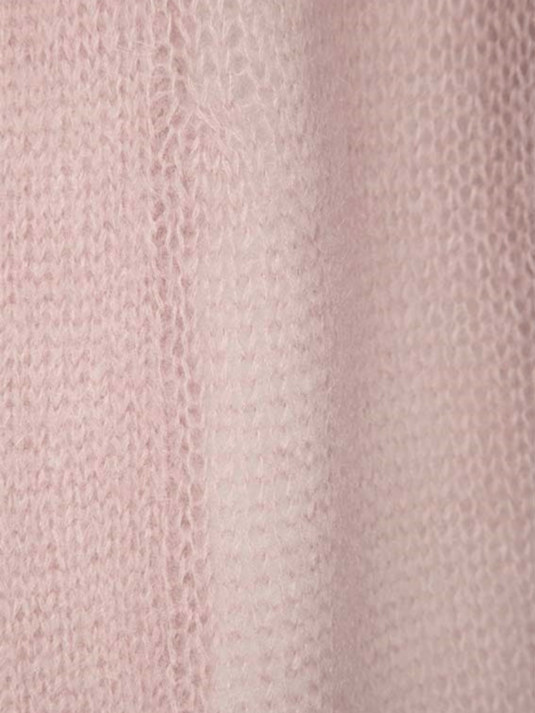 Lang Rosa Månestråle Cardigan i Mohair 1 Månestråle
