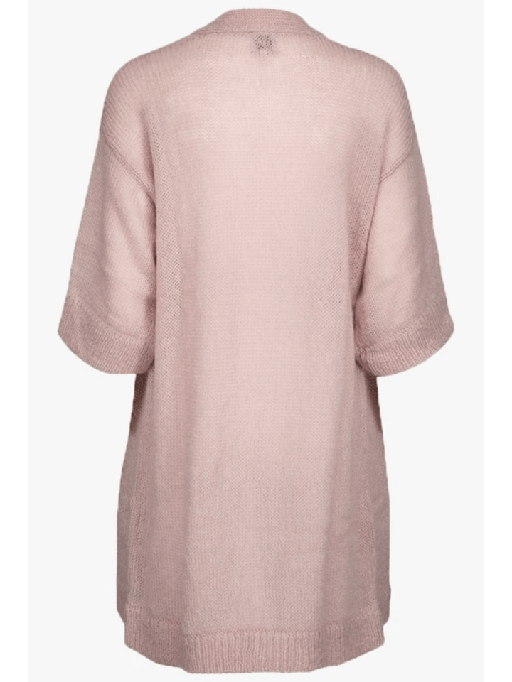 Lang Rosa Månestråle Cardigan i Mohair 1 Månestråle