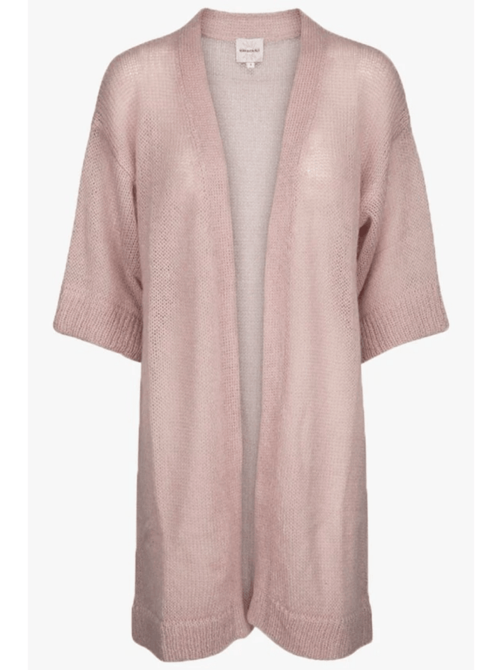 Lang Rosa Månestråle Cardigan i Mohair 1 Månestråle