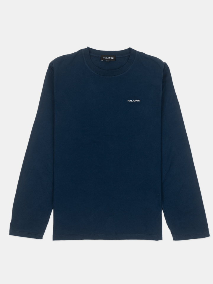 Langærmet Blå Palapse Herre T-Shirt i Regular Fit S Palapse
