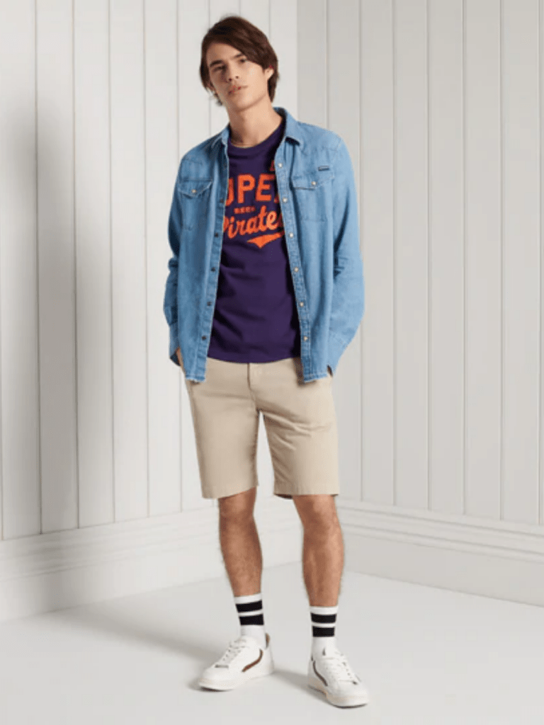 Lilla Superdry Collegiate Graphic Herre T-Shirt M Superdry