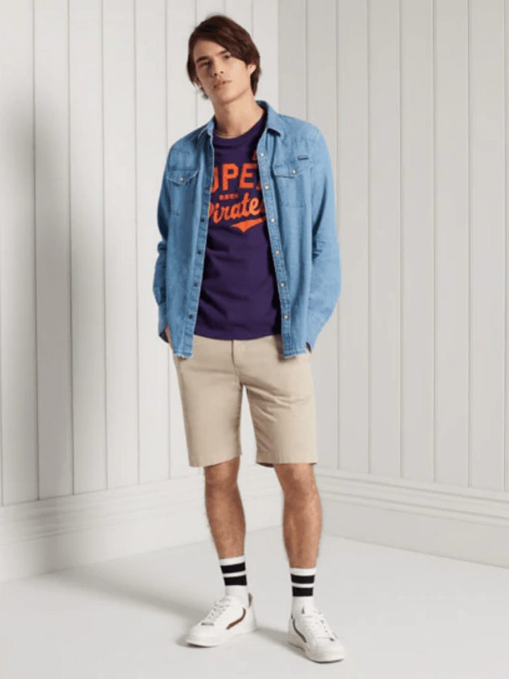 Lilla Superdry Collegiate Graphic Herre T-Shirt M Superdry
