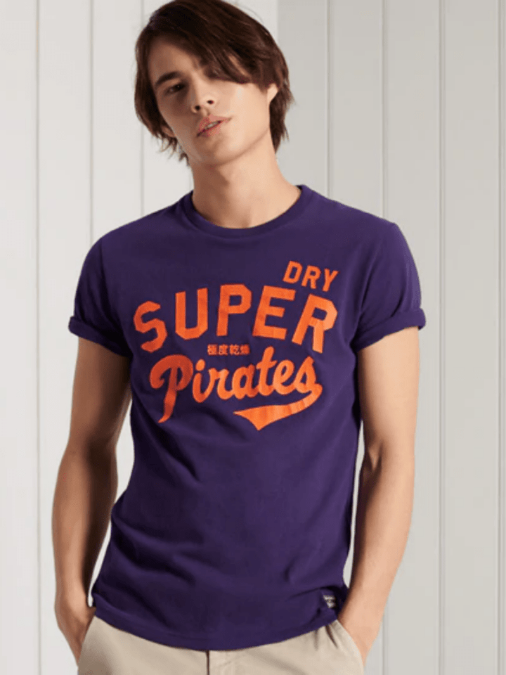 Lilla Superdry Collegiate Graphic Herre T-Shirt M Superdry