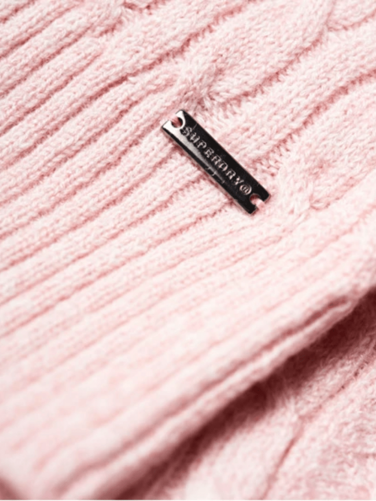 Lyserød Superdry Dame Kabel Strik XS/8 Superdry
