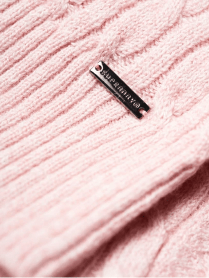 Lyserød Superdry Dame Kabel Strik XS/8 Superdry
