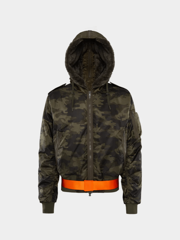 Mens Cliff Bomber Hoodie Jacket 46 SOS Black Snow