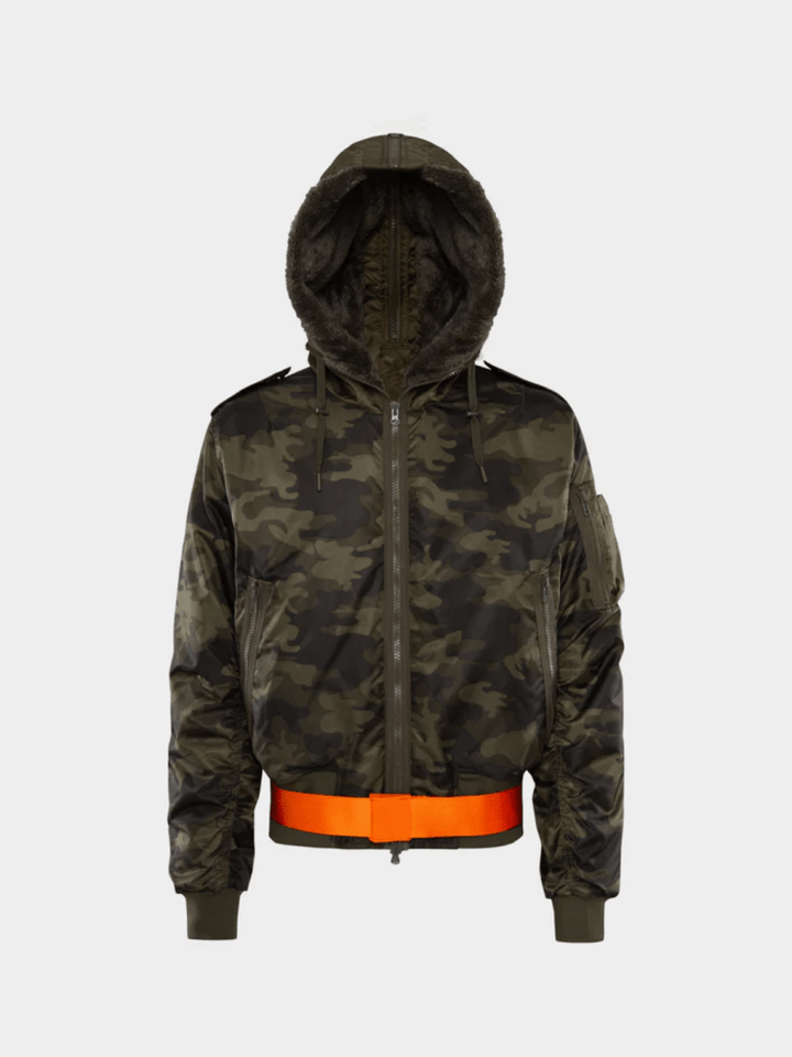 Mens Cliff Bomber Hoodie Jacket 46 SOS Black Snow