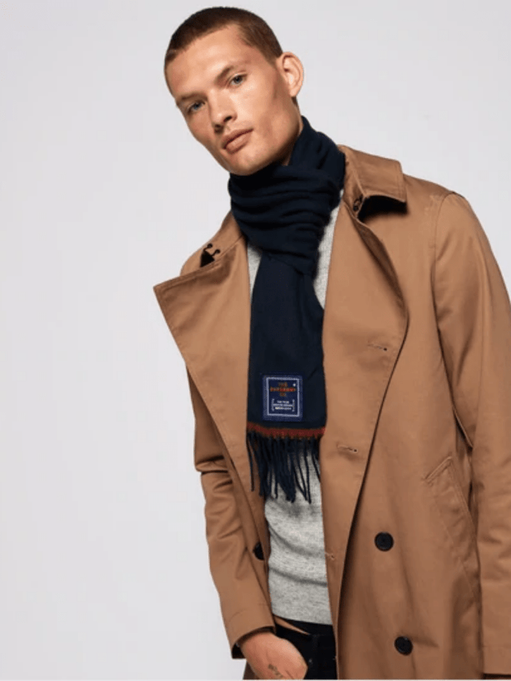 Mørkeblå Superdry Herre Halstørklæde One Size Superdry
