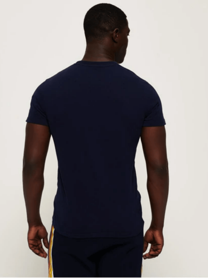 Mørkeblå Superdry T-shirt med gult logo XS Superdry