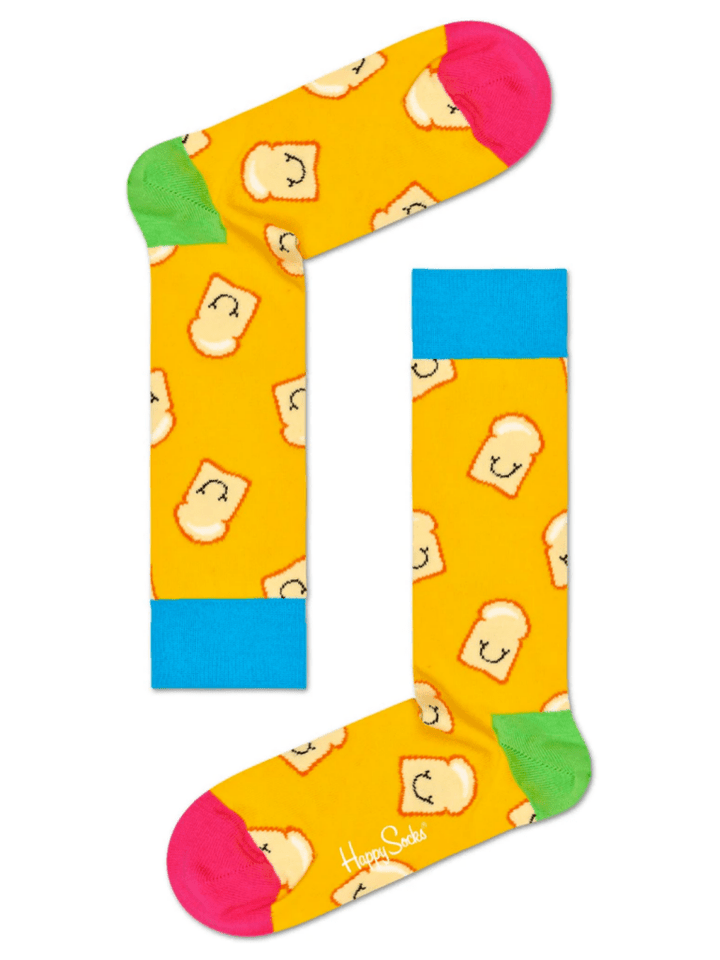 Orange Happy Socks Med Toast Motiver Til Ham & Hende 36 - 40 Happy Socks