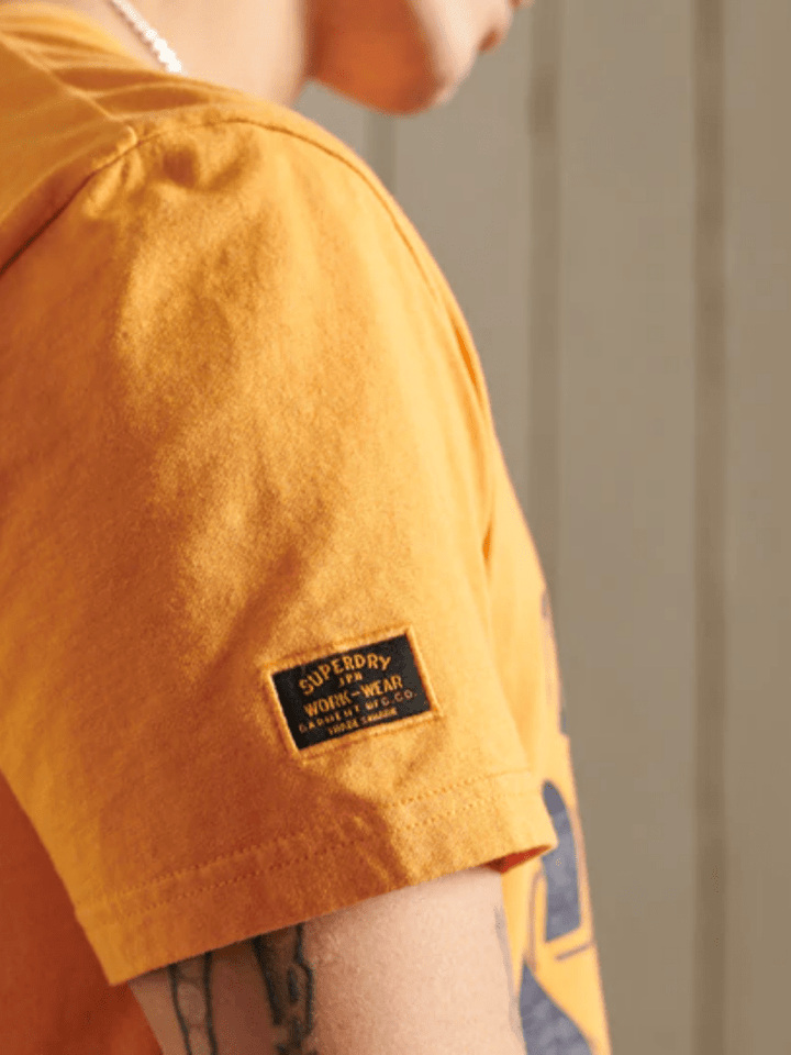 Orange Superdry Workwear Graphic T-Shirt S Superdry