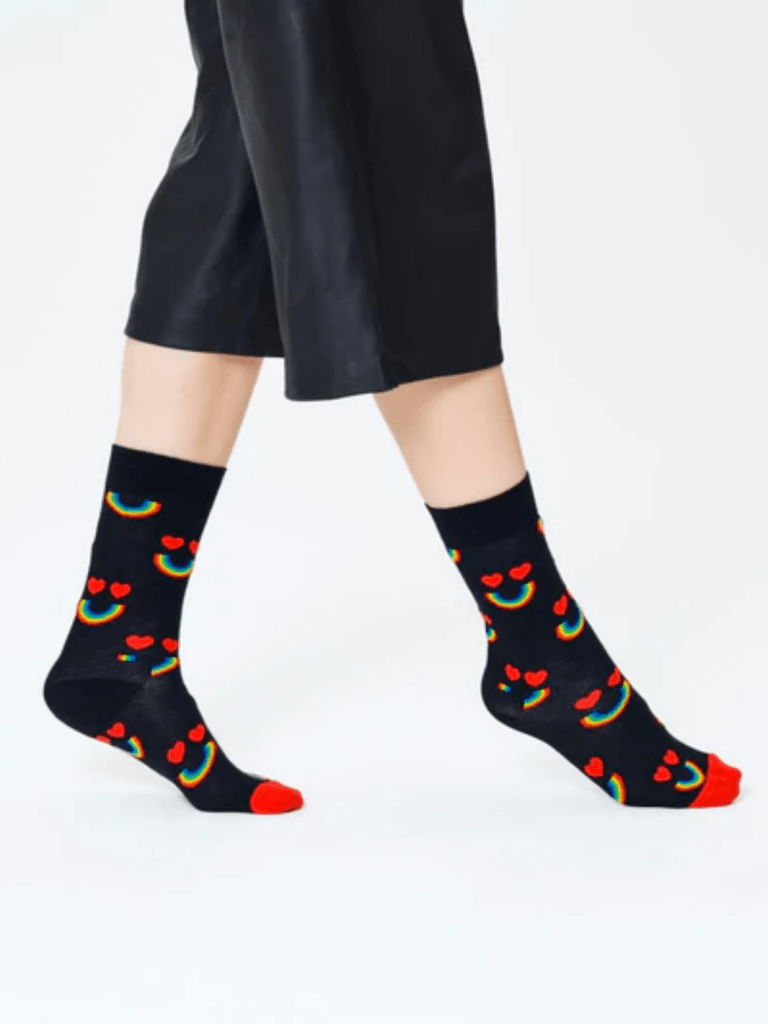 Sort Happy Socks Hjerte Strømpe Til Ham & Hende 36 - 40 Happy Socks
