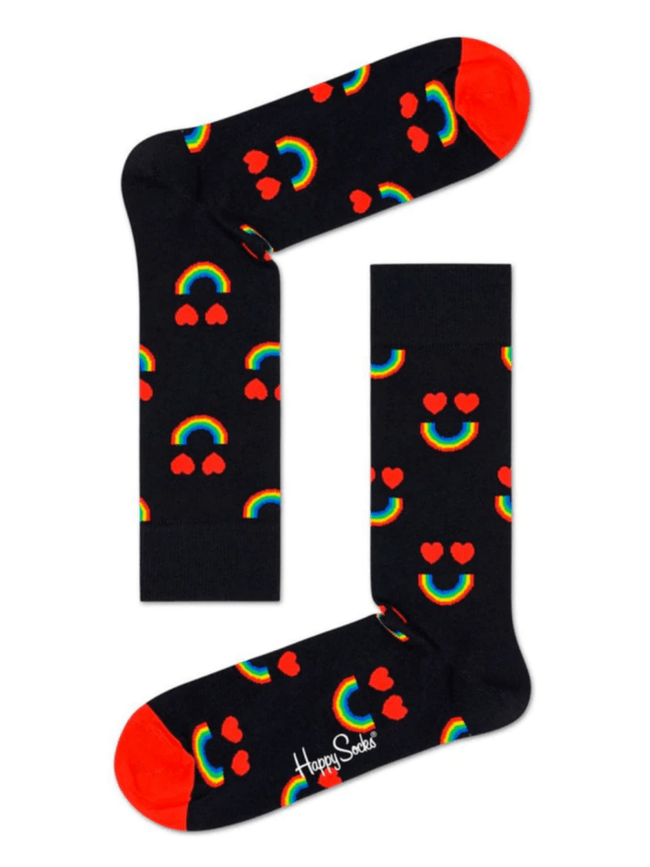 Sort Happy Socks Hjerte Strømpe Til Ham & Hende 36 - 40 Happy Socks