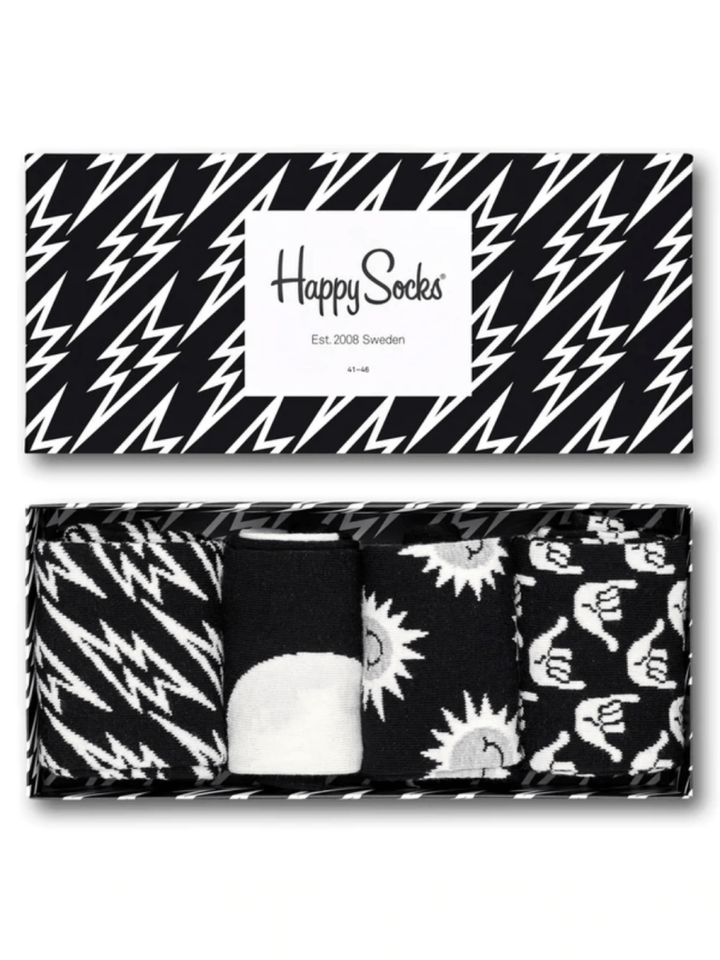 Sort & Hvid Happy Socks Gaveæske Til Ham 41 - 46 Happy Socks