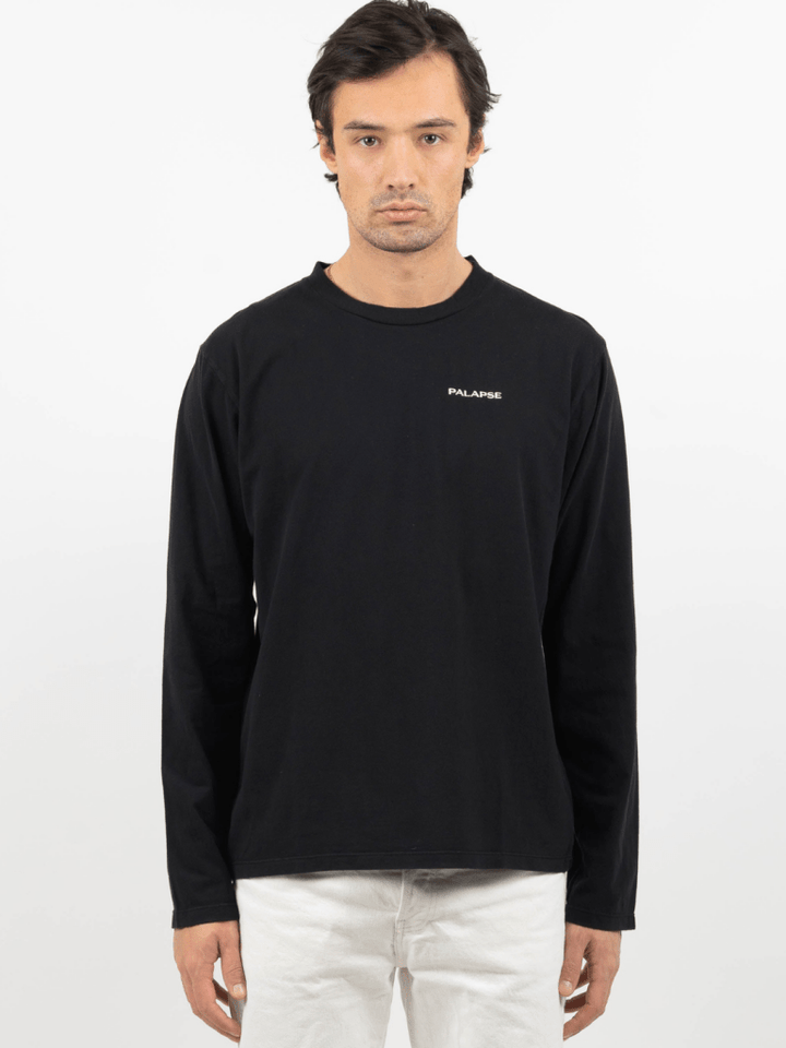 Sort Langærmet Palapse Herre T-Shirt i Regular Fit S Palapse