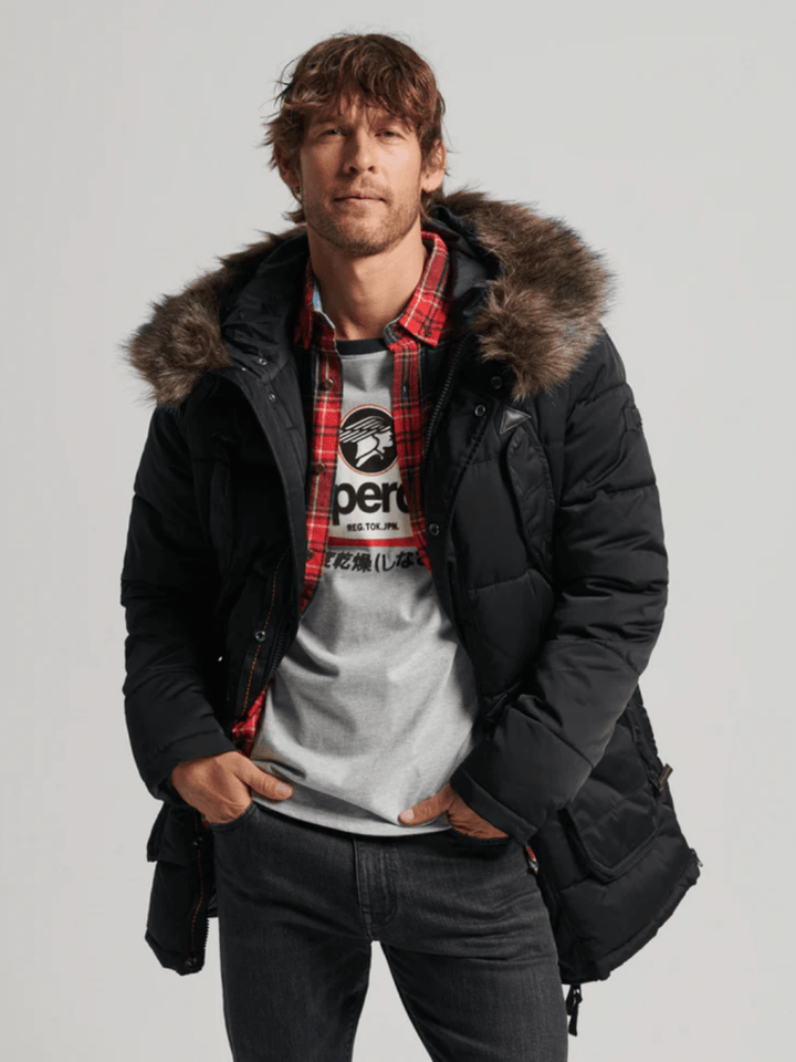 Sort Superdry Herre Parka Vinterjakke M Superdry