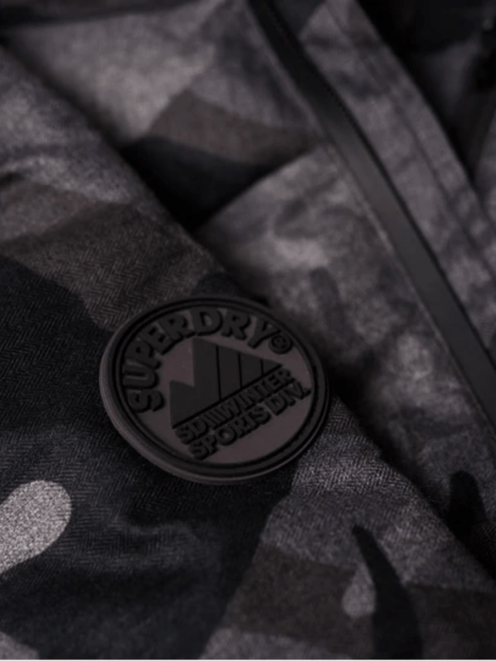 Sort/Grå Superdry Puffer Herre Camo Jakke L Superdry