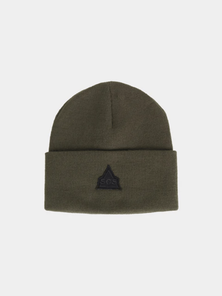 Strikket Armygrøn SOS Logo Hue One Size SOS Black Snow