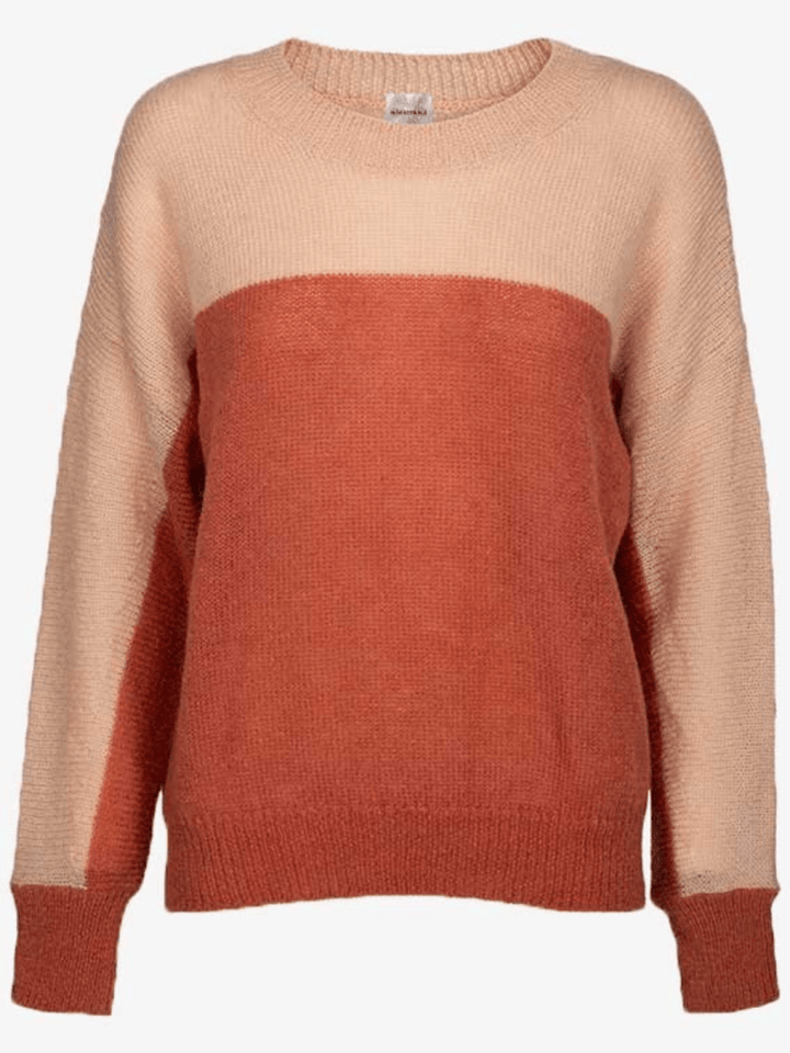 Tofarvet Månestråle Mohair strik Rust - Beige 0 Månestråle