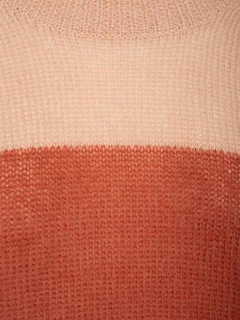 Tofarvet Månestråle Mohair strik Rust - Beige 0 Månestråle