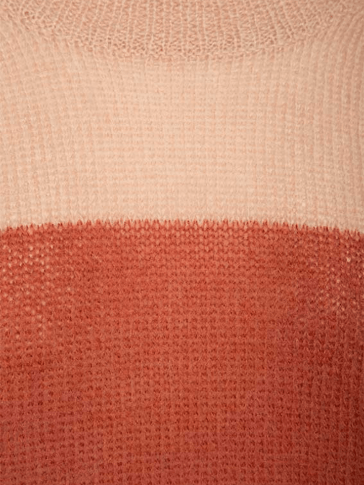 Tofarvet Månestråle Mohair strik Rust - Beige 0 Månestråle