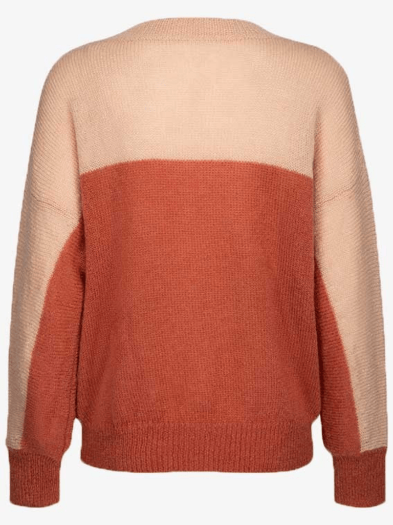 Tofarvet Månestråle Mohair strik Rust - Beige 0 Månestråle