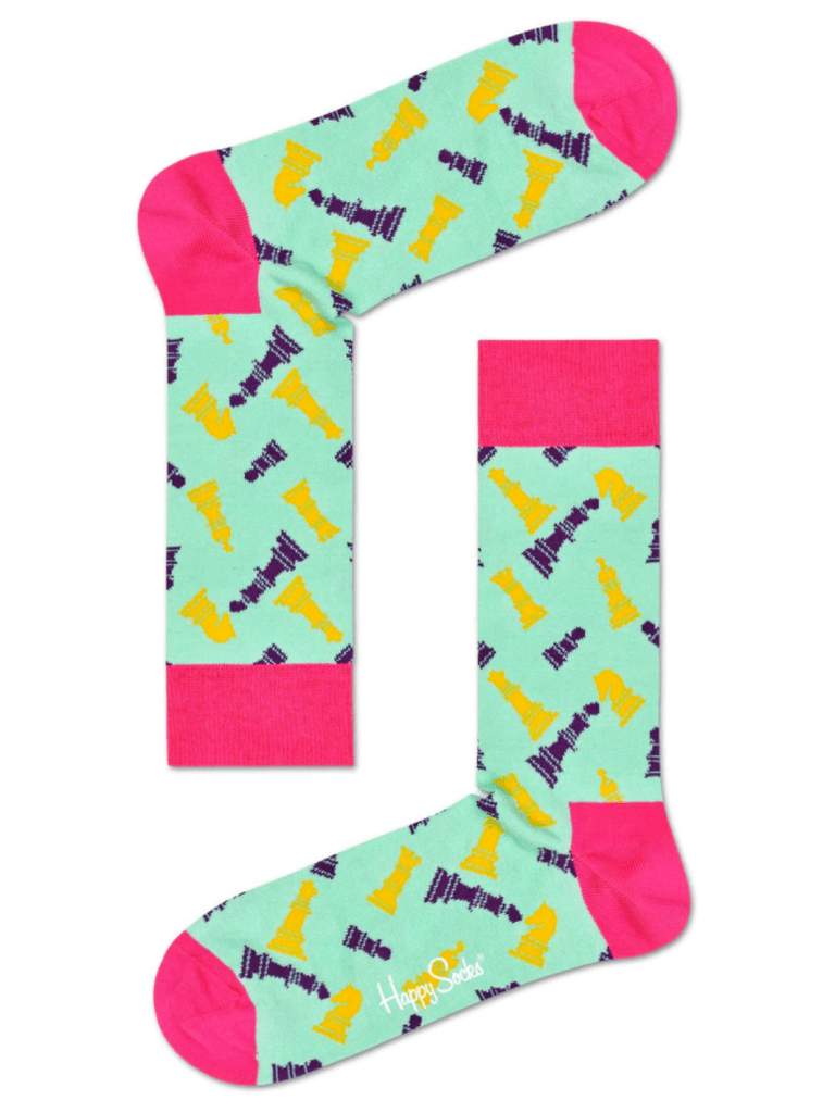 Turkisgrøn Happy Socks Skak Strømpe Til Ham & Hende 41 - 46 Happy Socks