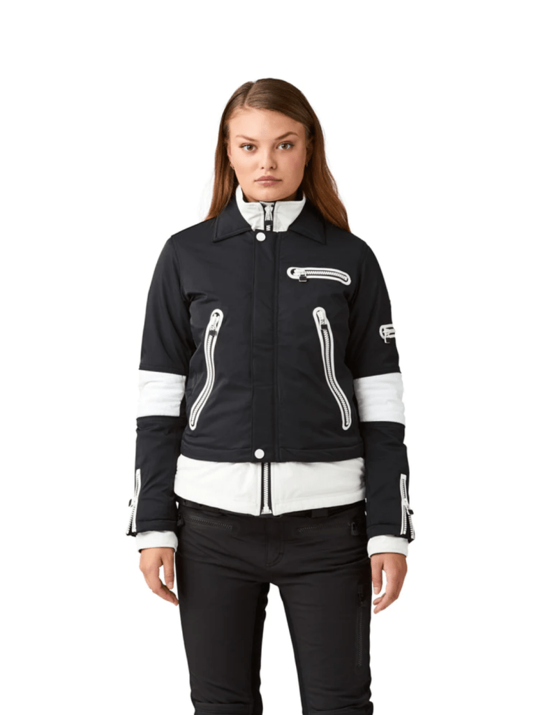Womens Biker Jacket 36 SOS Black Snow